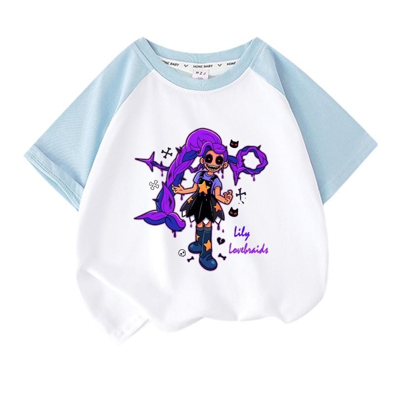 Girls Lily Lovebraids Printed Raglan Sleeves Casual T-Shirt