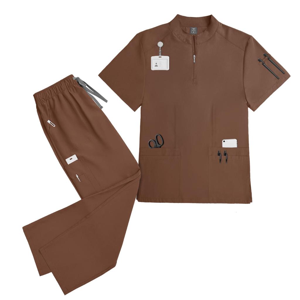 Unisex Quick-Drying Short-Sleeved Doctor's Coat for Surgery and Beauty Work