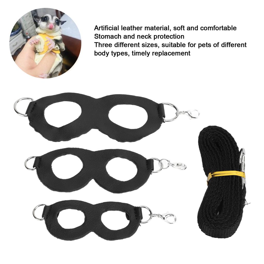 Hamster Harness Little Pet Walking Artificial Leather Leash Rope for Hamster Honey Gliders Rats