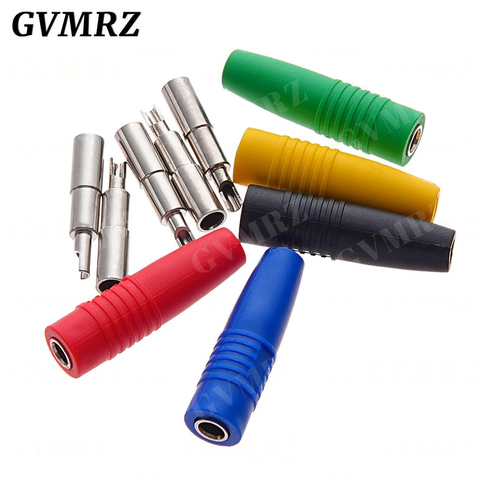 5PCS Brass 4mm Insulated Banana Female Jack Plug Wire Solder Connector