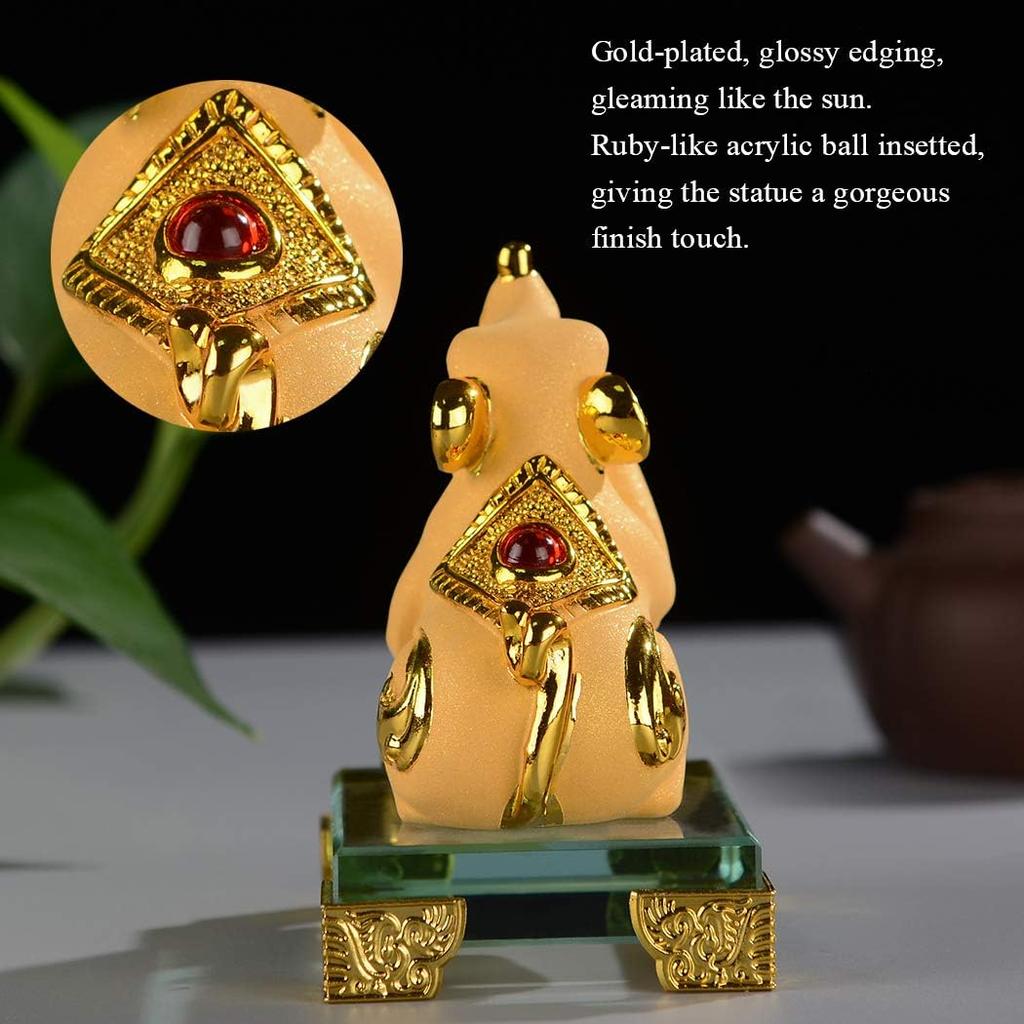 BRASSTAR Golden Resin Feng Shui Statue Mouse/Rat Home Office Table Top Decor Chinese Zodiac Figurine Gift Collection PTZY100