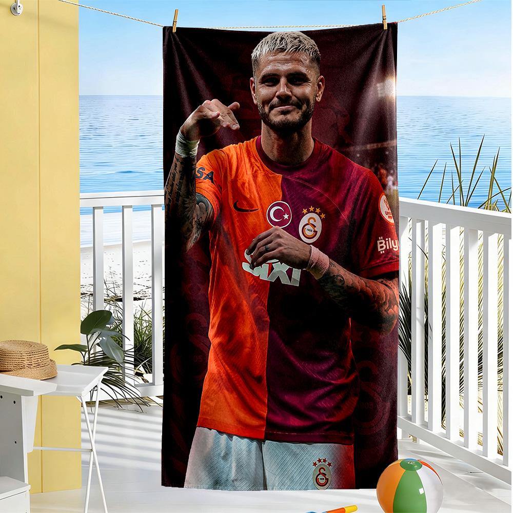 Galatasaray Beach Towel Quick-Dry Soft Microfiber Comfortable Lightweight Suitable for Sports, Travel, Swimming, Yoga, Bathroom, Beach, And Pool
