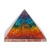 Resin Medium Size Multicolor Set of 1 Seven Chakra Multi Stone Orgone Crystal Pyramid for Reiki Healing, Vastu Correction, Meditation, Aura Cleaning