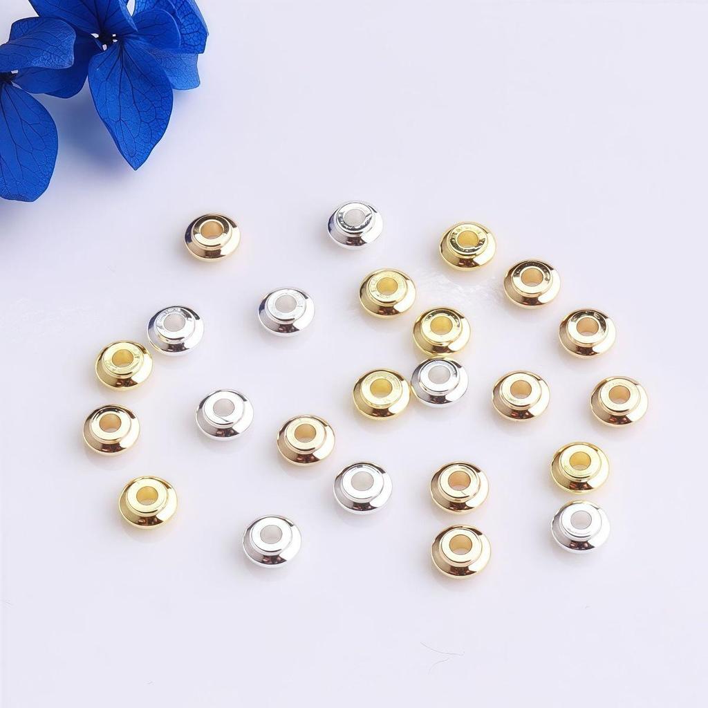 14K Gold-Filled UFO Beads for Jewelry Making - Color Retention Wheel Spacer Gaskets for DIY Beading.