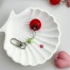 Novelty Tomato with Leaf Girl Keychain Charm Pendant Accessory for School Travel and Everyday Styles Daily Casual Use