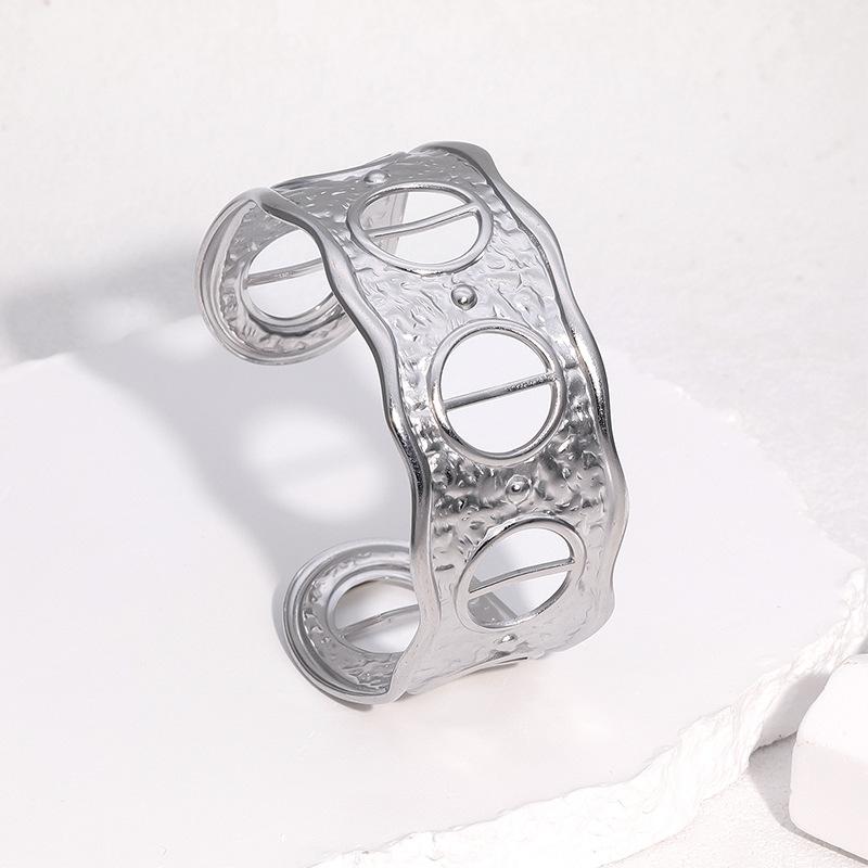 Non-tarnish Minimalist Europe and The United States Hot-selling Stainless Steel Open Bracelet Niche High-end Sense 18k Gold