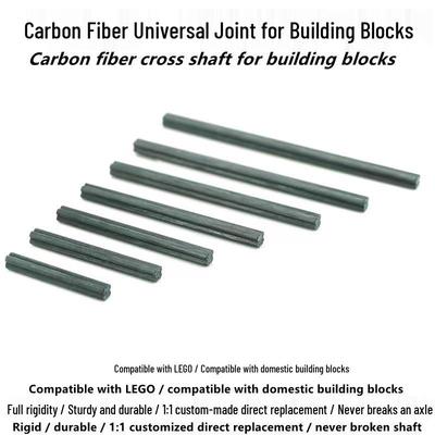 LEGO-Compatible Carbon Fiber Alloy Universal Joint Cross Axle Parts 4519/3705/3706 Building Blocks