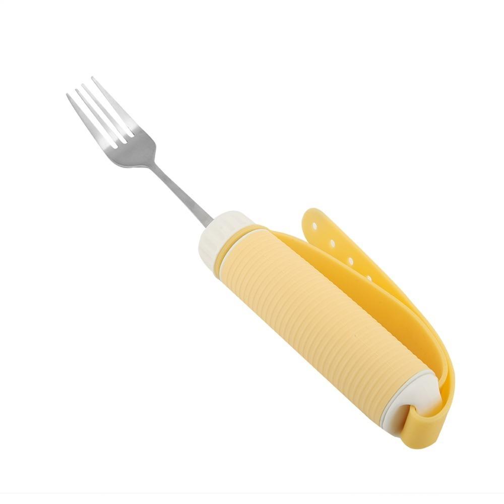 

Silicone Handle Assistive Fork Anti Shake Disabled Utensils Reusable Adaptive Fork Hospital Use