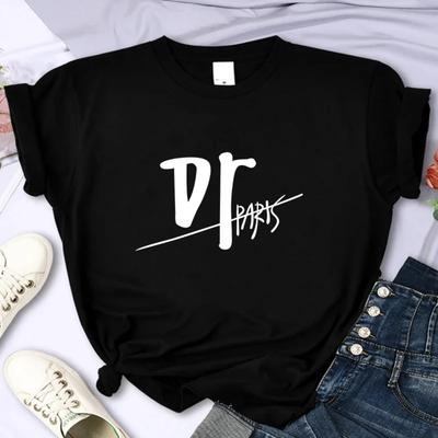 2024 Luxury Brand Paris For Women's High-Quality Summer Print T-shirt 100% Cotton Casual Oversized Y2k Personality Sleeve O-neck