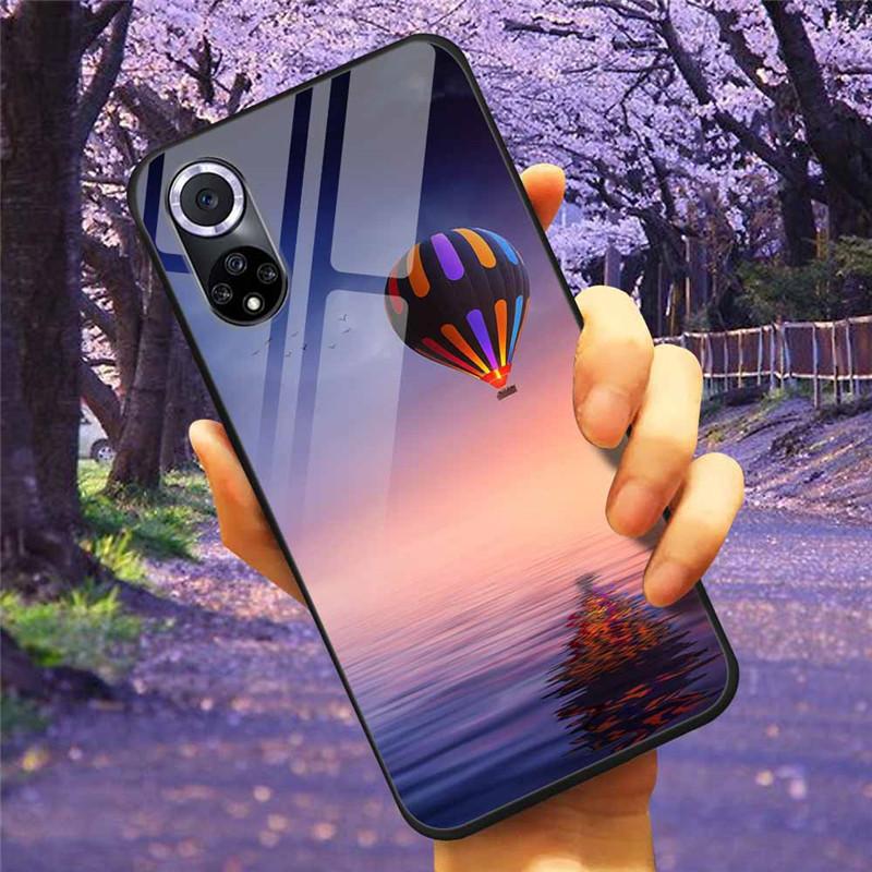 For Honor 50 Pro Case Tempered Glass Starry Marble Hard Back Cover for Huawei Honor 50 Phone Cases Honor50 Protective