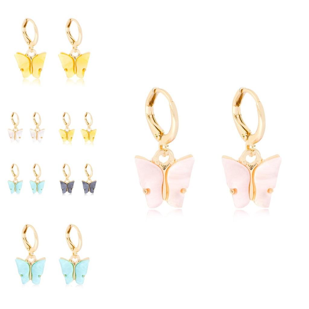 Fashionable Butterfly Earrings European American Style Colorful Trendy Accessory
