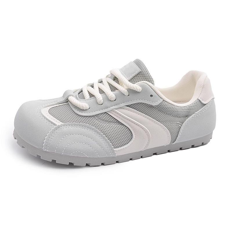 Nischen-Retro-Rundkopf-Damen-Neuheit Frühling Casual Vielseitig Atmungsaktiv Dünne Sohle Sportliche Flache Grundplatten-Schuhe