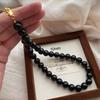 New Chinese retro agate necklace temperament simple necklace collarbone chain agate beaded premium