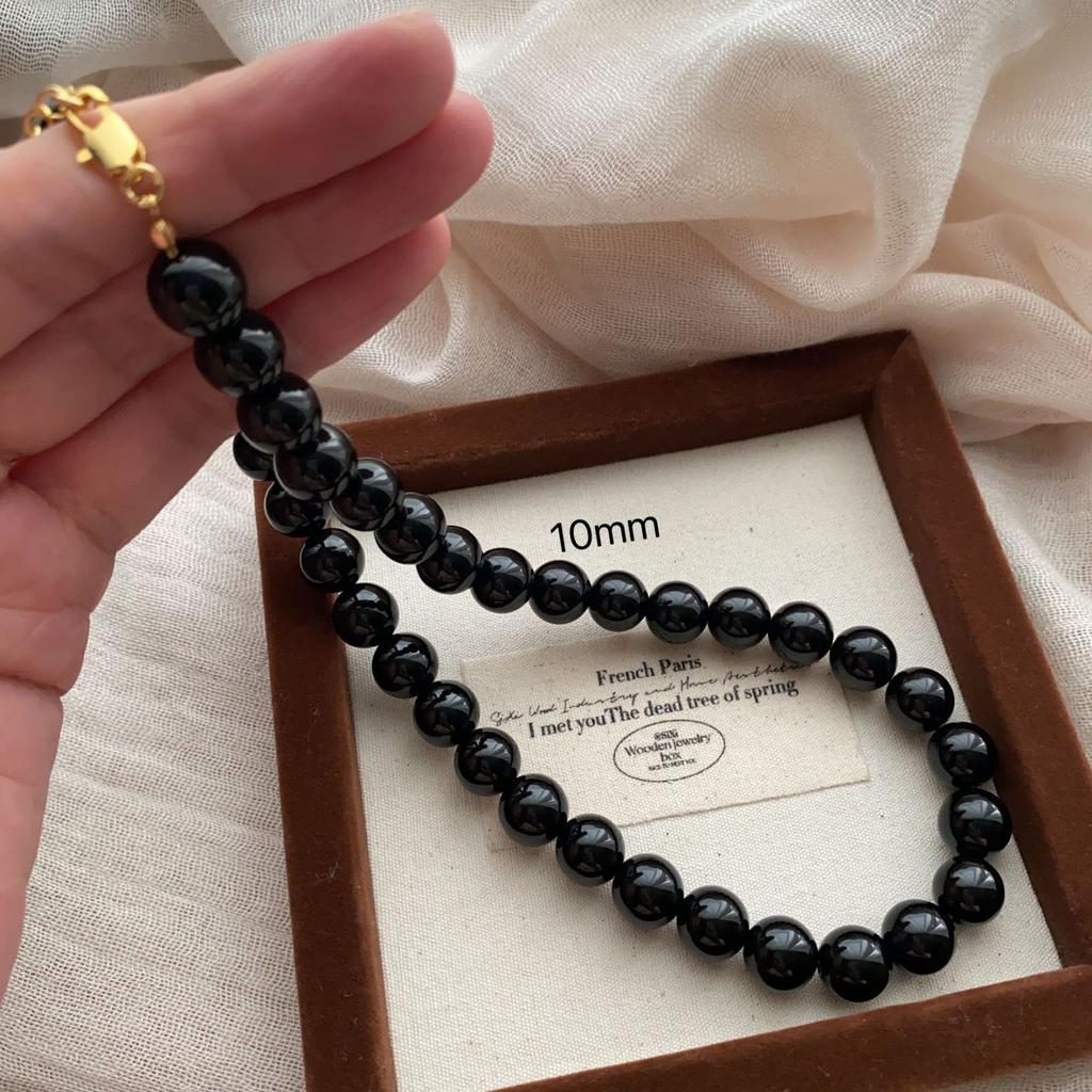 New Chinese retro agate necklace temperament simple necklace collarbone chain agate beaded premium