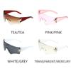 New Punk Rimless Five Star Sunglasses Y2k Luxury  Designer One Piece Goggles UV400 Women Driving Cycling Eyewear