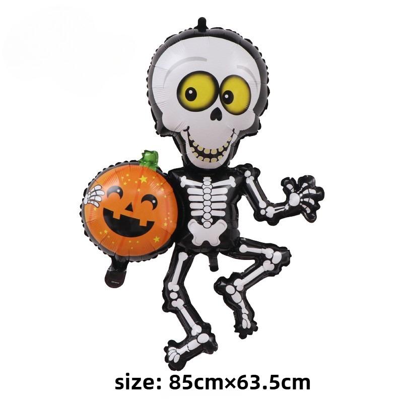 Halloween Party Decoration Cartoon Skull Pumpkin Ghost Design Aluminum Foil Balloons For Spooky Night Celebration