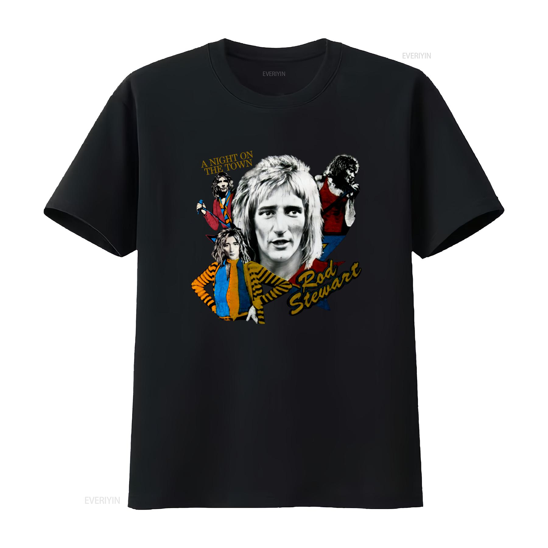 

Rod Stewart A Night On The Town T Shirt Available in All Sizes from S to 5XL TP219 vintage Washed Casual Slightly 4XL
