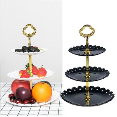 3-poschodový stojan na torty Popoludňajší čaj Svadobné taniere Párty Dezertný tanier Ovocie 3-vrstvový Stojan na uskladnenie zeleniny Držiak na riad