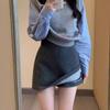 Girls' High-Waist Woolen A-Line Skirt - Casual Slimming Hip-Hugging Short Skirt for Autumn/Winter