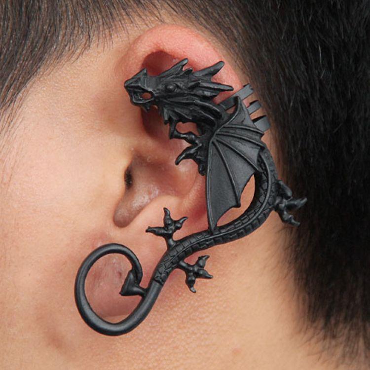 Earrings, Popular In Europe And America, Personalized Punk Style Without Ear Piercings, Exaggerated Dragon Earrings