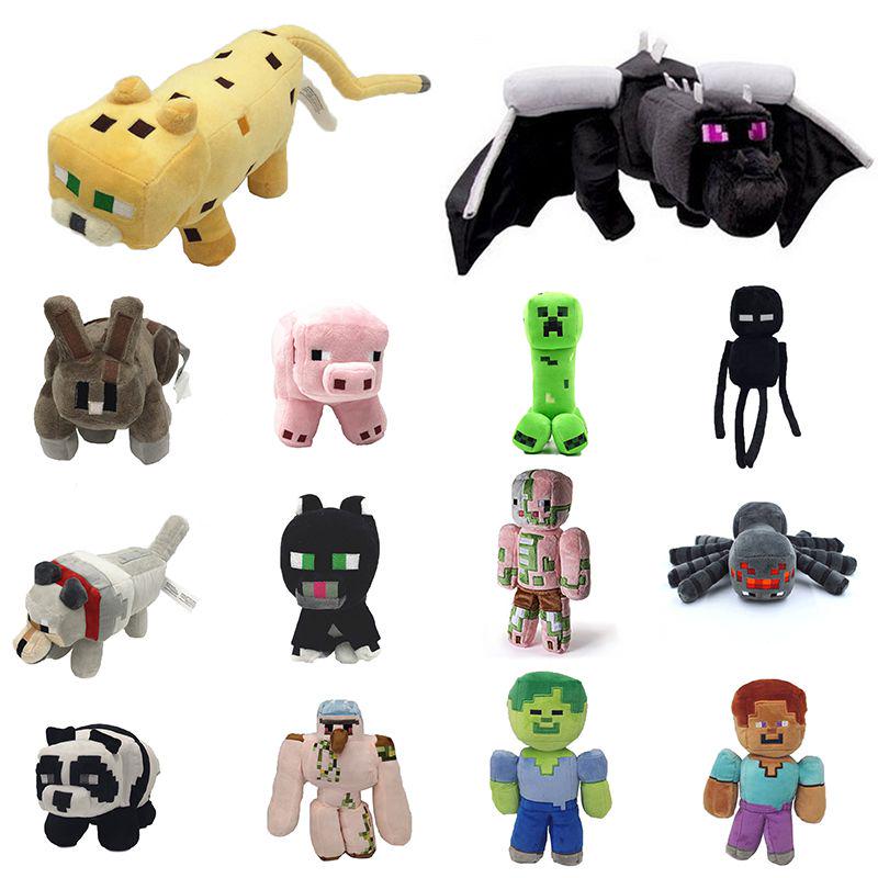 Adorable Minecraft Plush Toys Featuring Soft Creeper Enderman And Wolf Characters