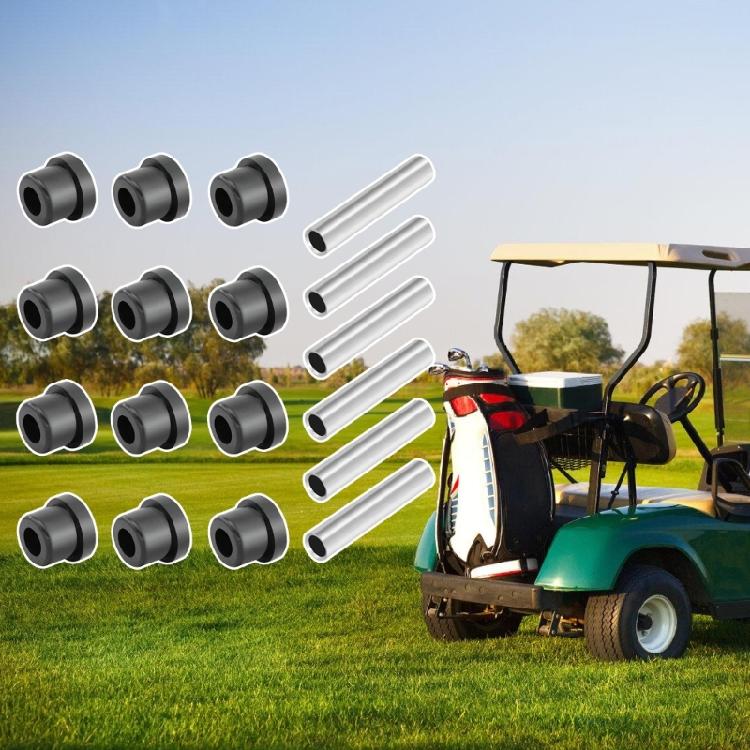 Heavy Type Rubber Metal Bushing Set For Golf Cart Rear Suspension Includes 6 Sleeves 12 Bushings Replacement