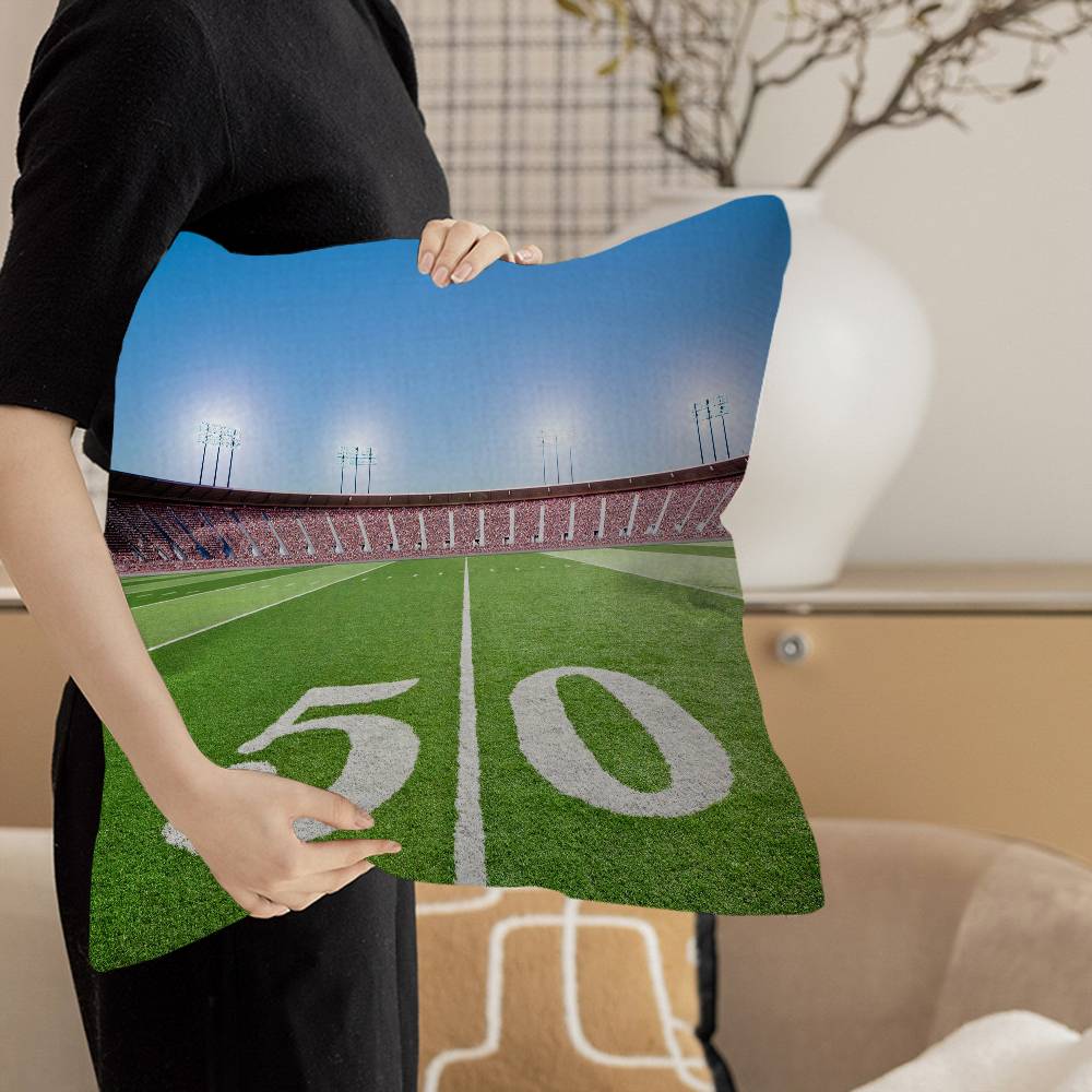 Outdoor Football Field Pillow Cover Sofa Cushion Cover Home Room Decoration Children Gift