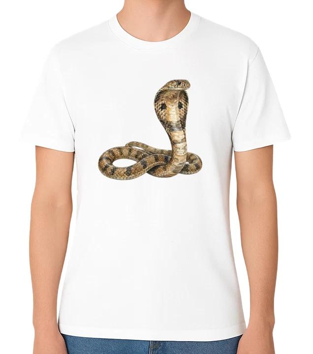 Cobra Snake T-Shirt Realistic Reptile Wildlife Unisex Top Animal Graphic Tee 3XL