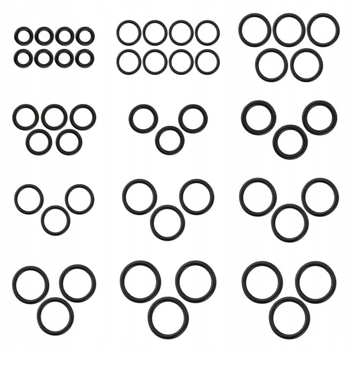 Set of 50 universal oil-resistant rubber O-rings