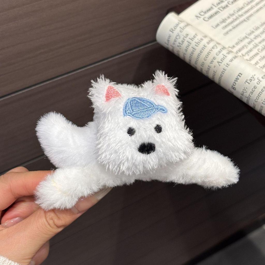West Highland Terrier Plush Hair Clip - Cute Cartoon Puppy Accessory for Girls