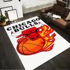 Chicago Bulls Logo with Flaming Basketball Rug Non-slip rug suitable for living room and bedroom sofas