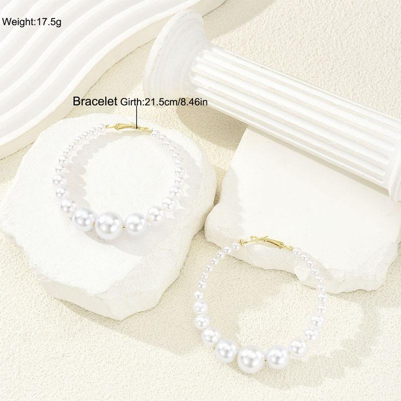 1 Pair Elegant Imitation Pearl Hoop Earrings For Women Simple White Color Circle Hoop Earrings Trendy Wedding Party Jewelry 2026