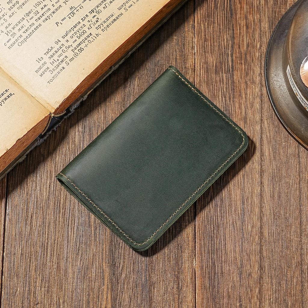 Handmade Leather Cards Holder Vintage Style Minimalist Leather Credit Card Wallet Id Wallet for Men Protector Sleeve