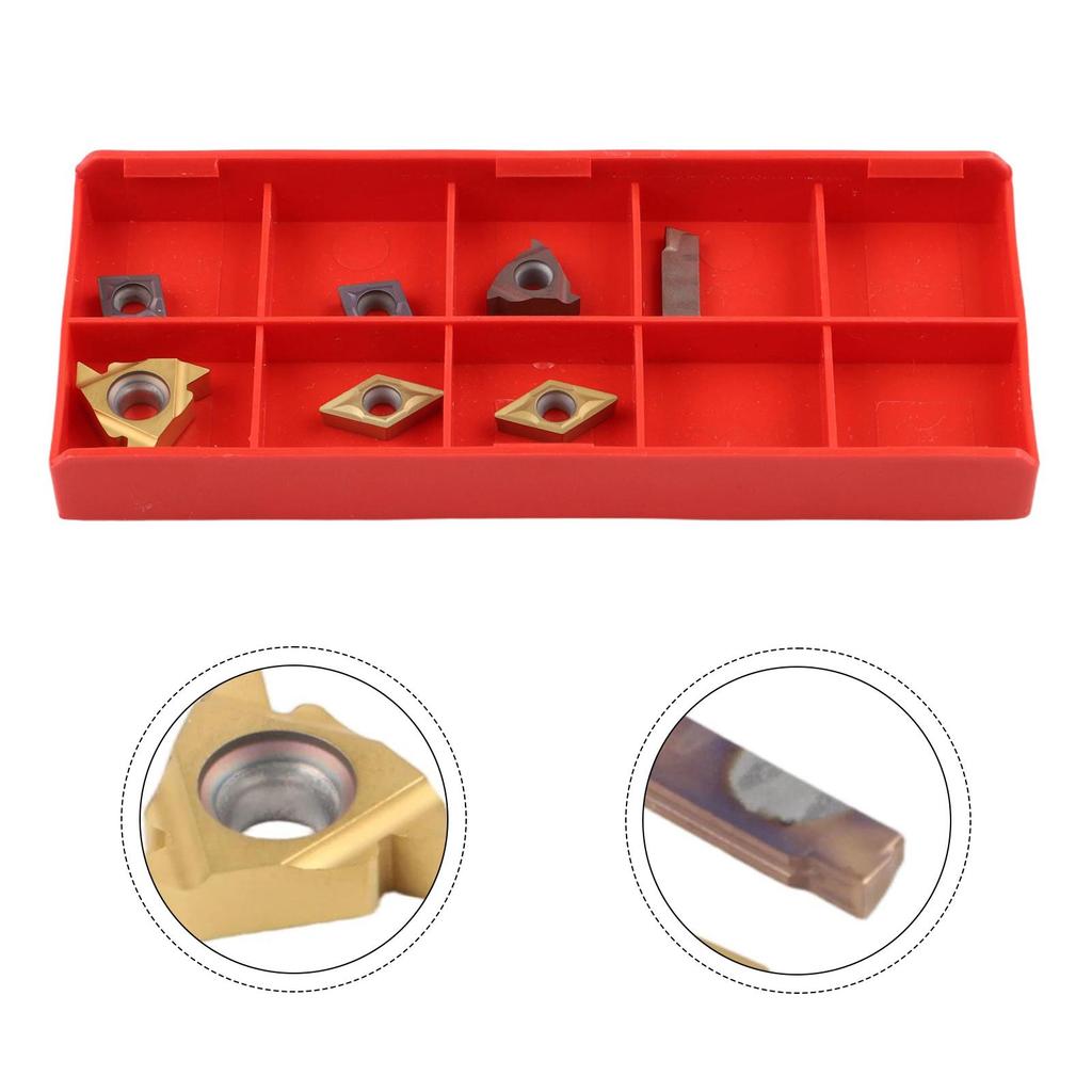 Brand New High Quality Multifunction Carbide Insert Blades 7Pcs CCMT060204 Cutting Tool DCMT070204 For 12mm Bar