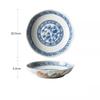 BEPAN 1PC Chinese Retro Blue and White Ceramic Plates Hand-Painted Bowl Set Deep Dishes Tableware for Home Kitchen and Commercial Use