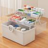3-Tier Medicine Storage Box First Aid Kit Container Portable Plastic Medicine Storage Organizer Multipurpose Drug Distribution
