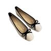 2025 Spring New Ballet Bow Square Head Flat Bottom Red Grandma Single Shoes Fragrant Light Mouth Mary Jane Shoes