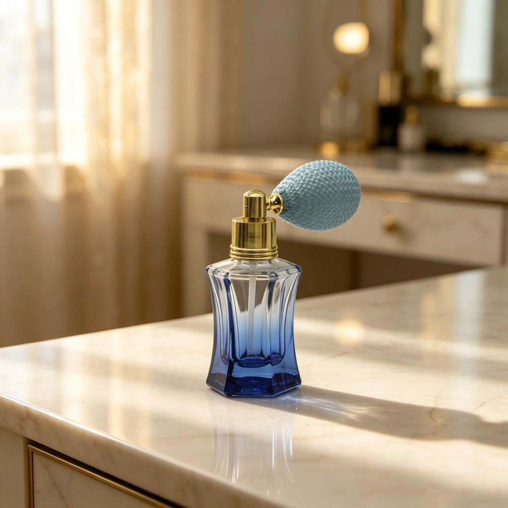 Curved Faceted Air‑Ball Perfume Bottle Glass Empty Perfume Container Gift Giving