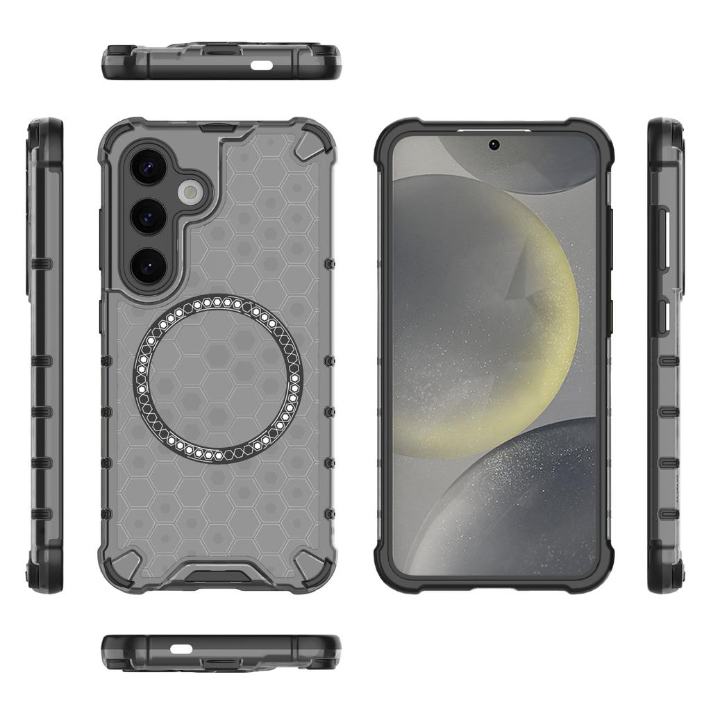 For Samsung Galaxy S25 Case Compatible with MagSafe Honeycomb Design TPU+PC Phone Cover