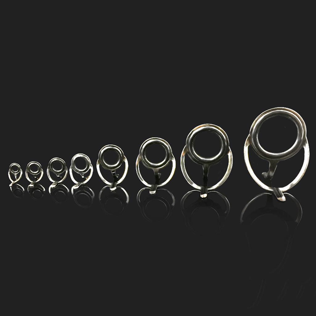 8pcs Double Leg Fishing Rod Guides Saltwater Fishing Rod Tip