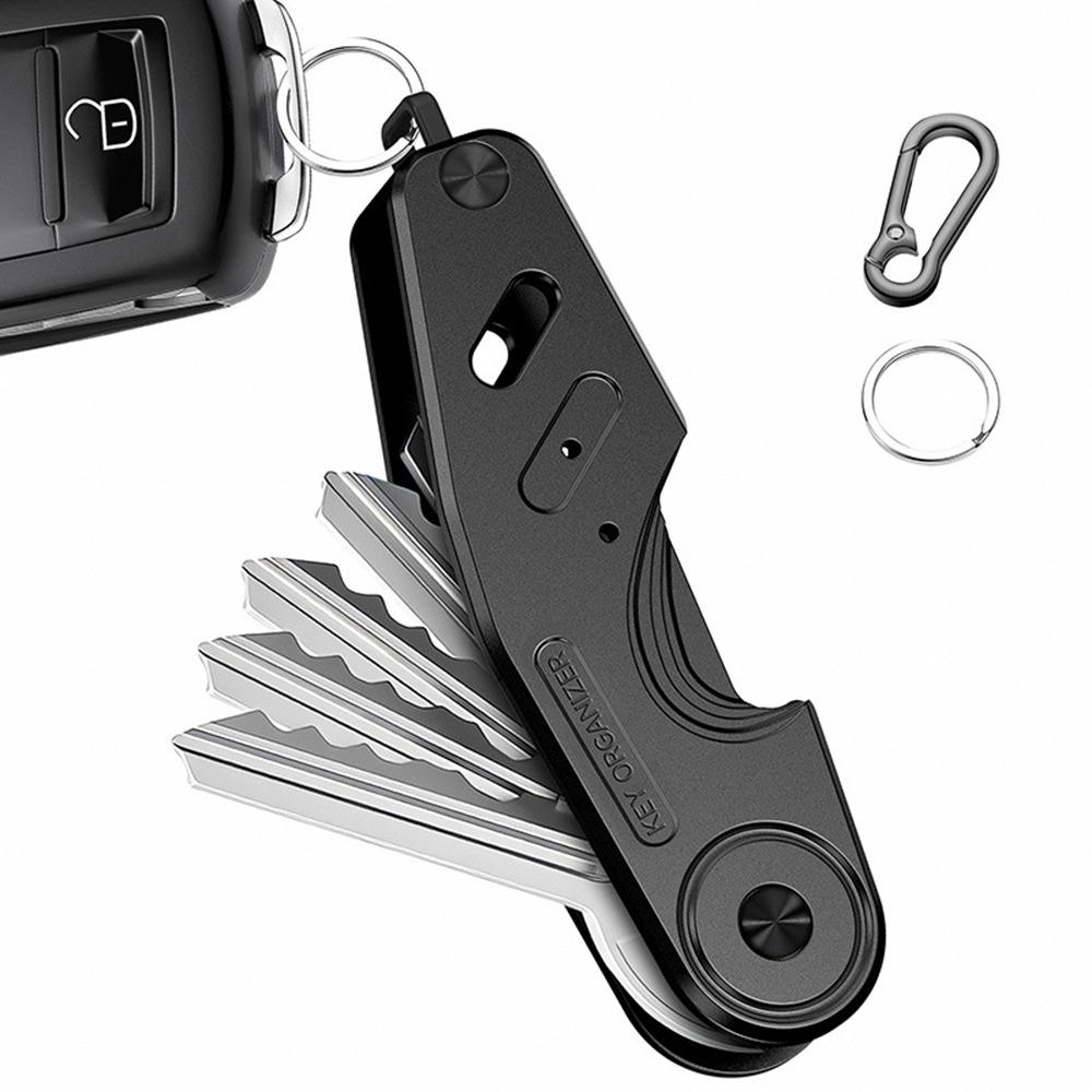 Smart Metal Key Organizer Compact Aluminum Alloy Key Case Holder Minimalist Holds 2-6 Keys Keys Bag