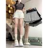 2025 Women's Summer High Waist Slimming Loose Straight-Leg Drawstring Shorts - Black Casual Versatile Sportswear
