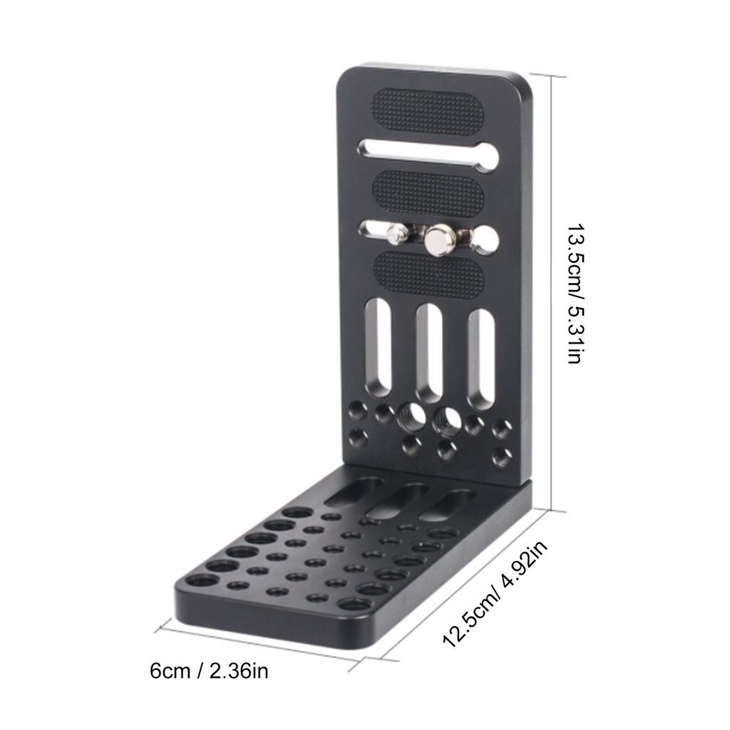 L Shaped Camera Cheese Plate with 1 4  and 3 8  Threaded Holes Extension Switching Mounting Plate for DSLR Camera
