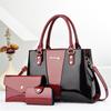 New Fashion Glossy Patent Leather Women Tote Bag 3 Pieces Set Versatile Single Shoulder Crossbody Daily Handbag