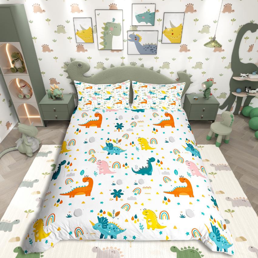 Homewish Cartoon Animal Duvet Cover SetJungle Wildlife For Kids Bedding SetKawaii Cute Decor