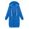 Women Casual Zip Up Hoodie Long Tunic Sweatshirt Winter Windproof Drawstring Hooded Jacket Outerwear Pockets