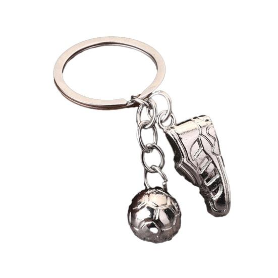 Keychain Pendant, Football Sneaker Design Metal Key Ring, Sports Fan Accessory for Backpack, Bag, Car Key белый