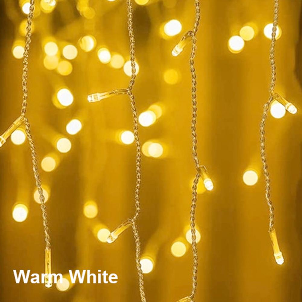 5m 96 LEDs Curtain Icicle String Light IP44 Waterproof Energy Saving 8 Lighting Modes Outdoor Decor Lights For Home Decor