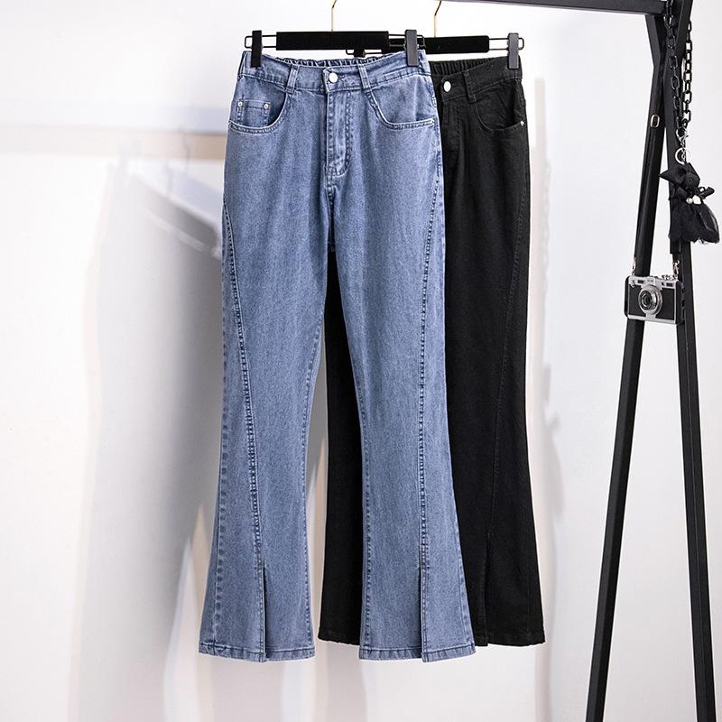 

Plus Size High Waist Flare Jeans - Slimming Casual Loose Fit Trousers for Women 200/300 Jin 3315 7XL