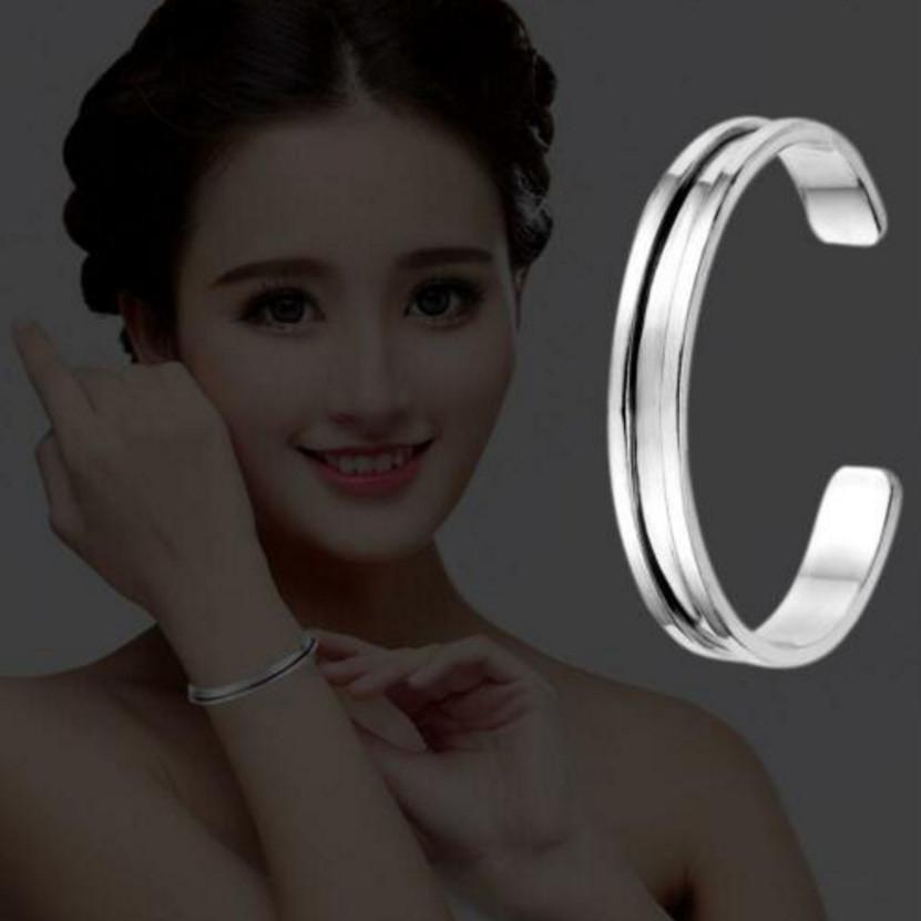 Titanium Steel Open C-shaped Bracelet 7mm Stainless Steel Polished Silver Gold Rose Gold Hair Tie Bracelet